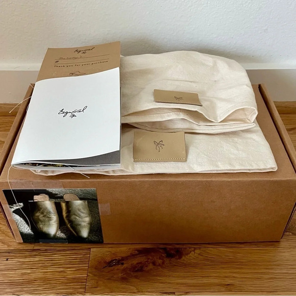 George Esquivel Custom Handmade Gold Leather Heeled Mules Size 6 - Picture 8 of 11